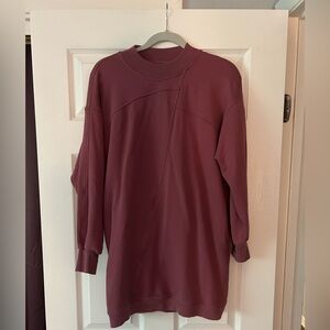 Lululemon Dark Dusty Rose  Long Sleeve Sweatshirt Dress